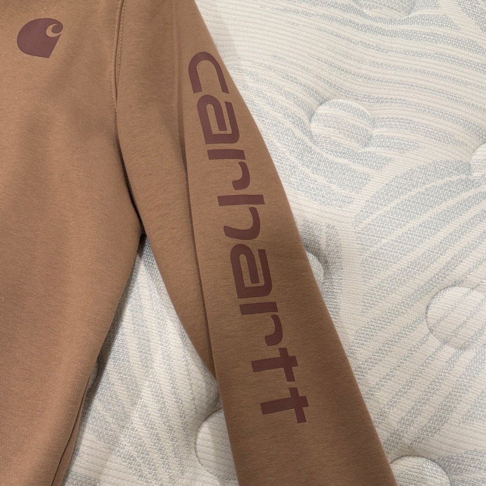 Carhartt Brown Pullover Hoodie with Logo - Picture 3 of 5